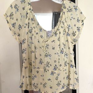 Arizona Jean Co Yellow Floral Blouse